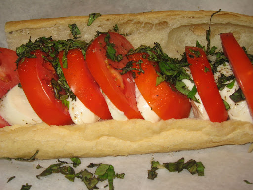 This delicious tomato and mozzarella Po'Boy was right up This delicious tomato and mozzarella Po'Boy was right up