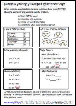 problem solving lesson - interactive math notebook - Raki's Rad Resources