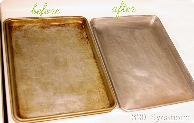 how to clean cookie baking sheets