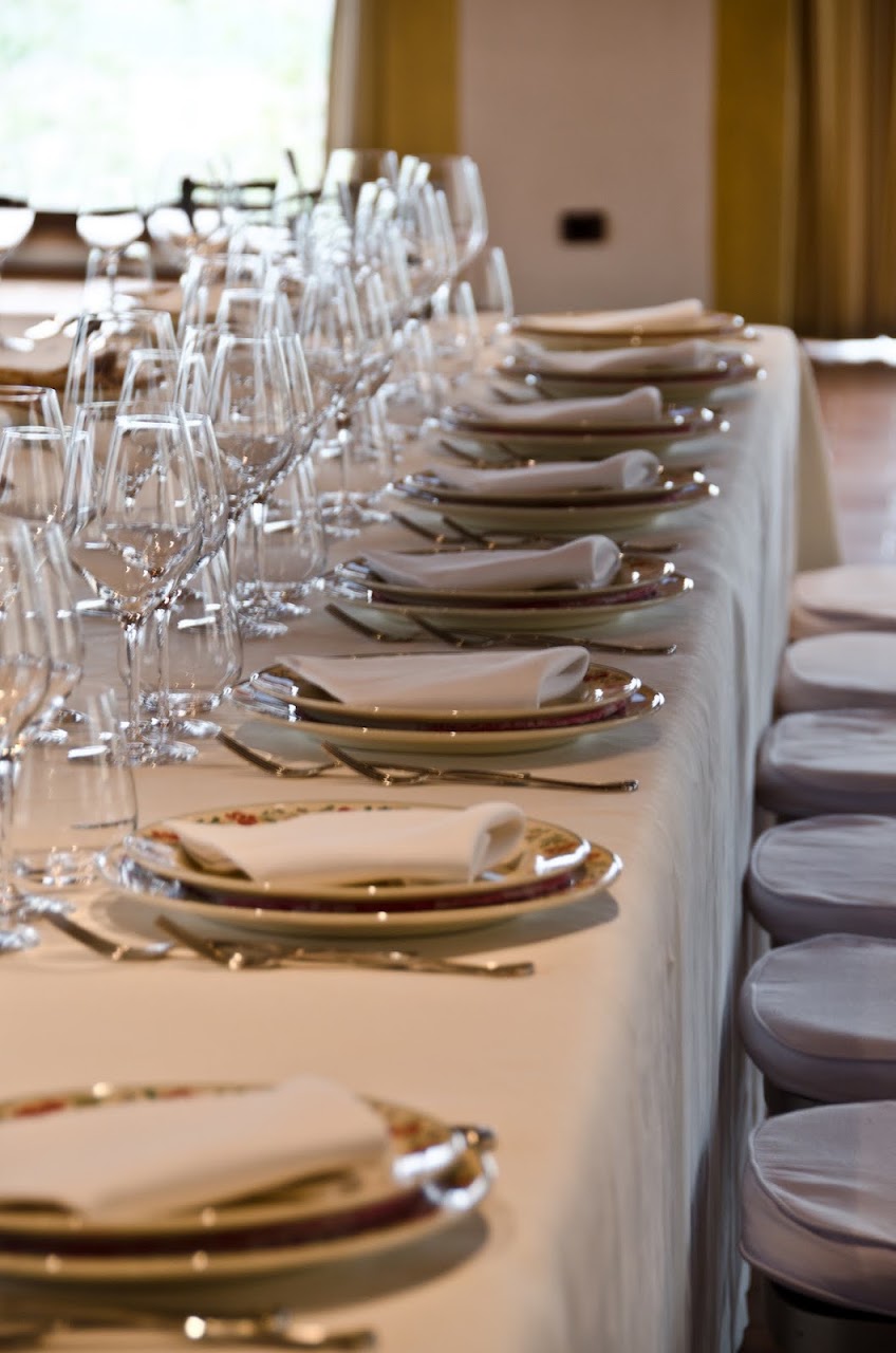 Glasses at Caprai dinner table