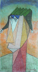 204 - Mandrillette - 2007<br />
60 x 120 - Craie, acrylique sur toile