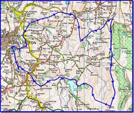 Our route - 25 km with 750 metres ascent in 7 hours 2799route