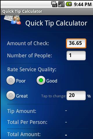 Quick Tip Calculator