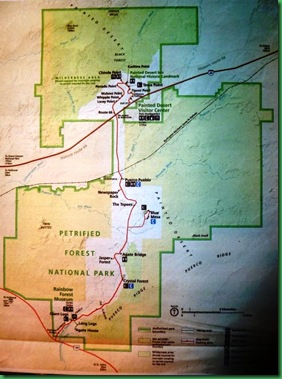 Petrified NP & Painted desert Map