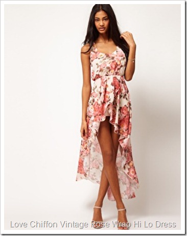 image1xlLove Chiffon Vintage Rose Wrap Hi Lo Dress