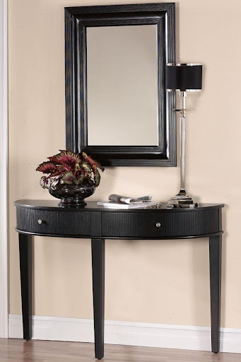 (Martha Stewart Living Larsson Demilune Table, homedecorators.com) (Martha Stewart Living Larsson Demilune Table, homedecorators.com)