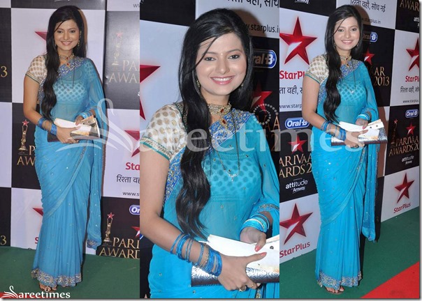 Blue_Embroidery_Georgette_Saree