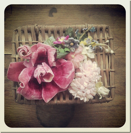 french basket with flowers