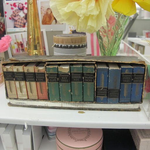 And here's the best example of that! These vintage office supply boxes are one of my favorite finds.