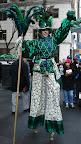 Money Penny on stilts