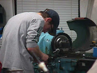 A student on the CNC machine