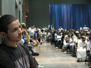 A little bit more of the audience...people were sitting in chairs, on the floor, and standing