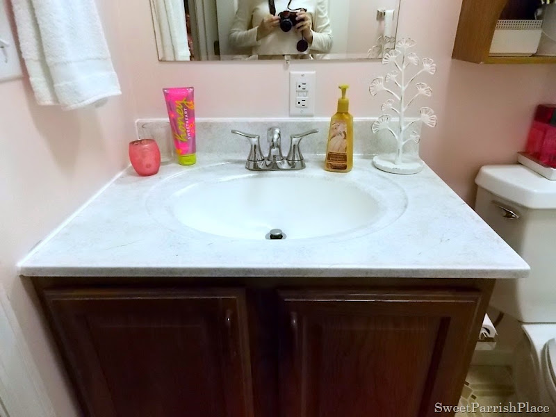 Bathroom Sink Makeover With Giani Granite Kit Sweet Parrish Place Giani Granite White Diamond Paint Kit