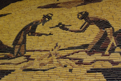 The murals really are made of corn cobs.  