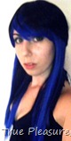True Pleasures Wearing the Black & Electric Blue Duplicity Wig | RockStarWigs.com