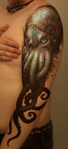 Cthulhu tattoo design moch up by chrislazzer