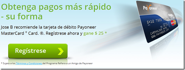 Promoción de la Tarjeta de Débito Internacional Payoneer  Gratis