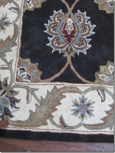Patterned brown area rug 