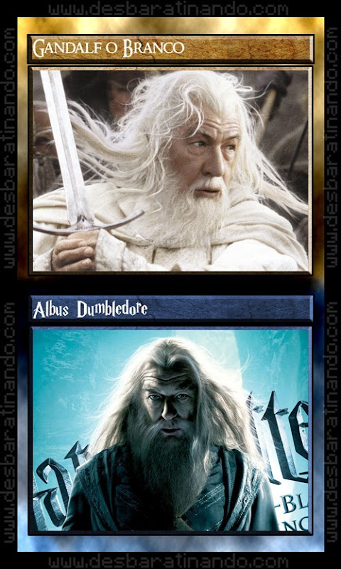 0 gandalf dumbledore senhor dos anéis Vs harry potter 