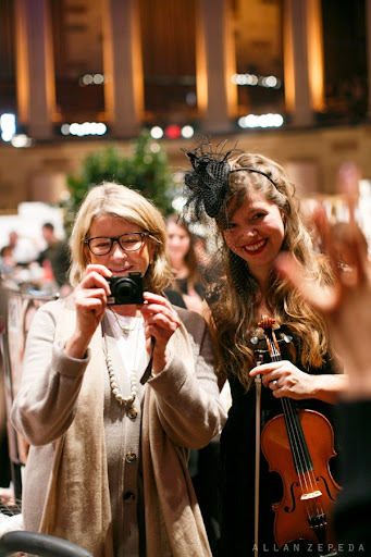 Martha was sure to snap a few pictures of her own -- here, she posed with one of the star musicians from Elan. Martha was sure to snap a few pictures of her own -- here, she posed with one of the star musicians from Elan.