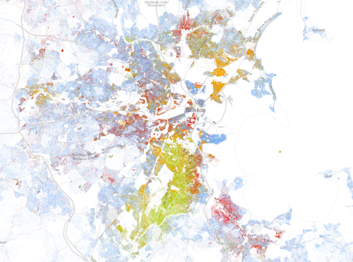 Racial Dot Map of Boston Area