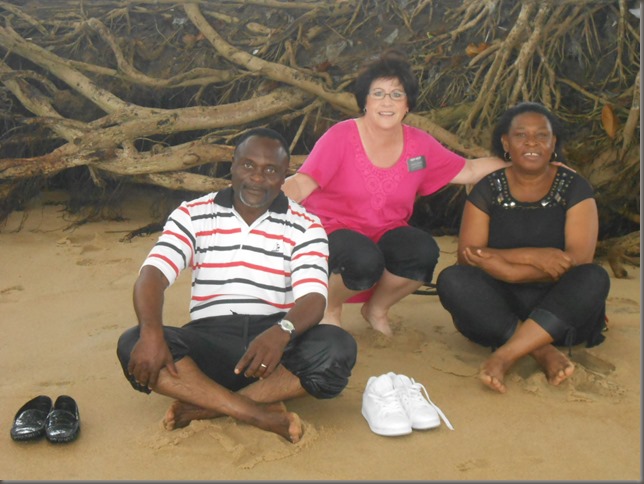 Jan and Romeo and Irene by huge tree roots