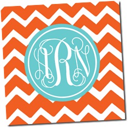 Chevron Coaster_Orange and Robins Egg Blue_aRn