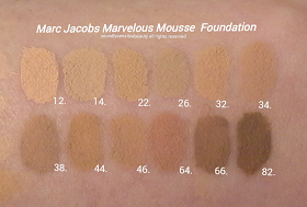 Marc Jacobs Marvelous Mousse Foundation; Review & Swatches of Shades