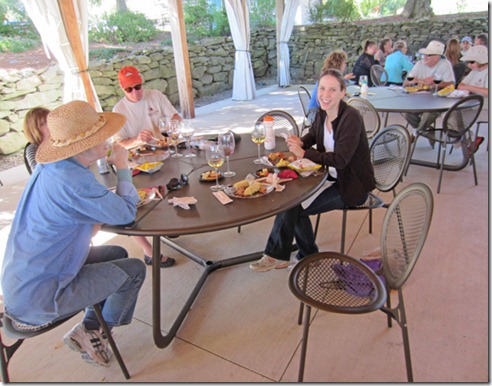 A barbeque lunch for the crew