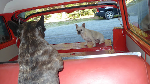 I am now in the backseat and as you can see over the bench seat, the interior is quite spacious, with plenty of room for cargo.