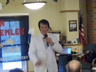 Ron Selmer as Elvis performing at Lending Hands