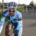 Ethiopian rider on Marco Polo Cycling Donckers Koffie, Alem warming-up at a race in Europe. (photo: Remko Kramer)