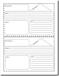 word wall booklet