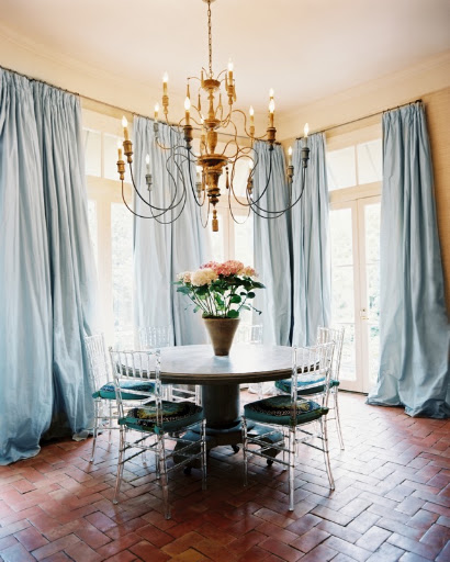 Robin's egg blue doesn't have to feel childlike. Here, it brings a sophisticated elegance to the space. via LonnyMag.