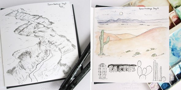 2014 August 13 spoonchallenge day 5 and 6 sketchbook drawing hazel fisher creations 2014 August 13 spoonchallenge day 5 and 6 sketchbook drawing hazel fisher creations