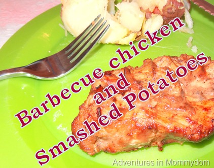 barbecue chicken and smashed potatoes from Australia barbecue chicken and smashed potatoes from Australia