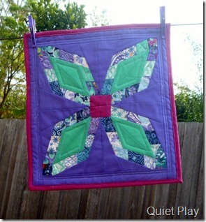 Too Pretty for Pickles mini quilt on the line