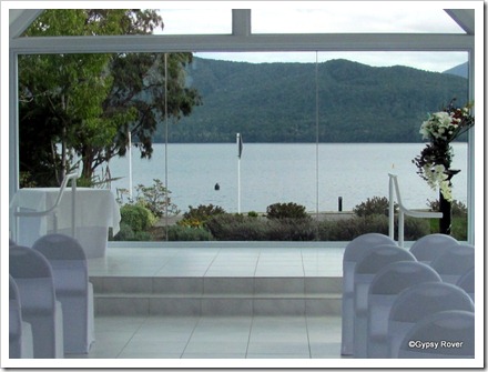 Te Anau. A wedding chapel with a difference overlooking Lake Te Anau.