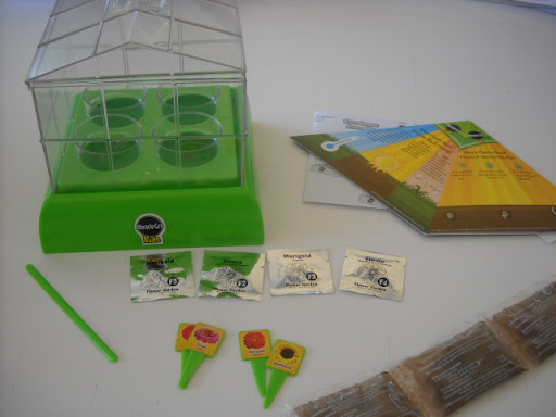 My personal favorite from the Miracle-Gro Kids line: this mini greenhouse comes with either veggie or flower seeds. Everything is clearly labeled and easy for kids to grasp. 
Greenhouse, $12.99, by Miracle-Gro