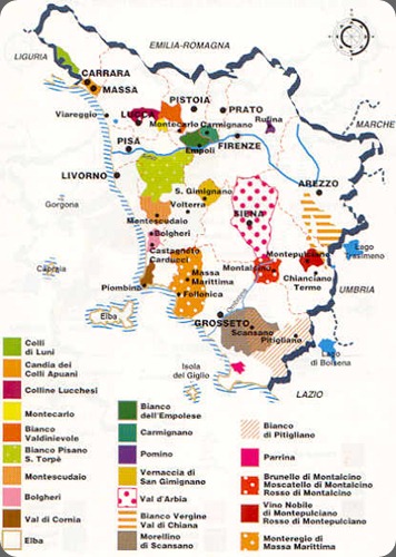 toscana  mappa enologica
