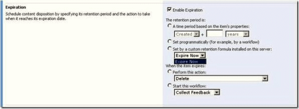 Creating a Custom Expiration Formula Based on Metadata in SharePoint 2010/SharePoint 2007