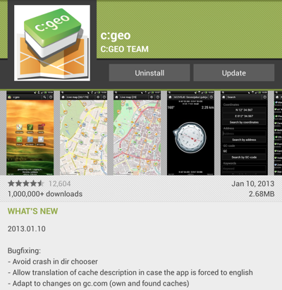 cgeo20130110.png c:geo version 2013.01.10