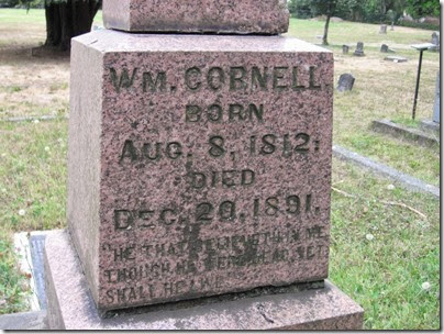 IMG_8355 William Cornell Tombstone at Lee Mission Cemetery in Salem, Oregon on August 12, 2007