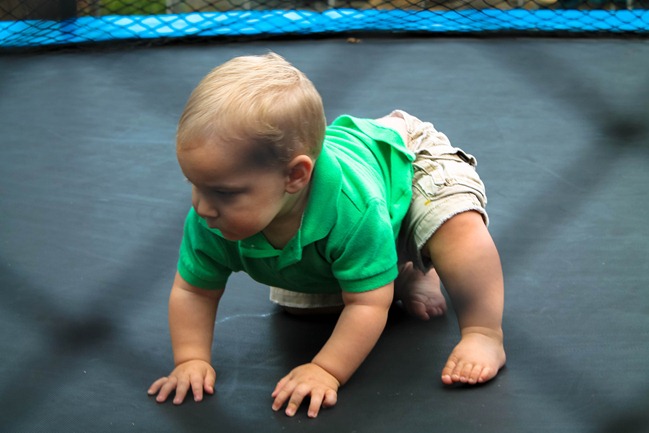 19 - first time on trampoline 19 - first time on trampoline
