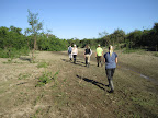 Early morning anaconda finding mission. Walking up a dry stream bed to find the ponds where the anacondas lurk..