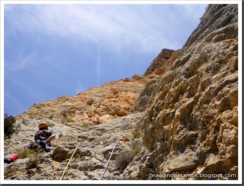 Via CADE 550m 6c (V  A0 Oblig) (Pared de Aragon, Mont-Rebei) (Isra) 0040