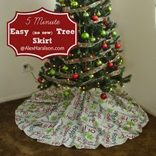 Easy No sew Christmas Tree skirt