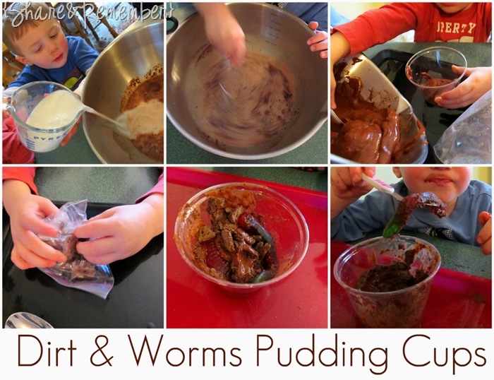 dirt and worms pudding cups