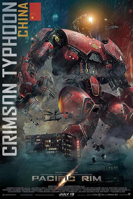 Pacific Rim Poster with Chinese Jaeger Crimson Typhoon
