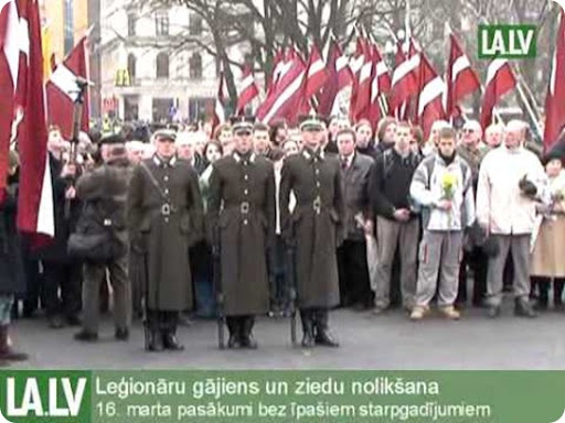 Homenaje a las victimas letonas del ejército Rojo durante la II Guerra Mundiale